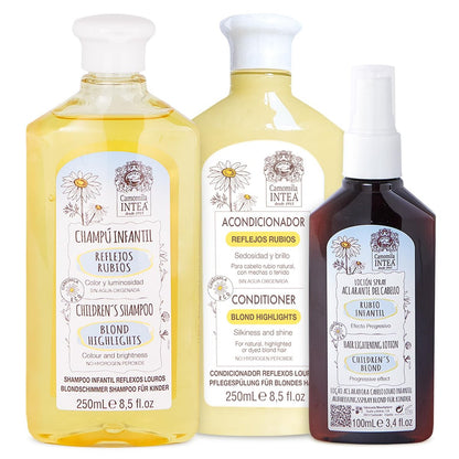 Intea Camomila Kids 3-In-1 Hair Lightener Kit - Blonder Lightening Set with Chamomile Extract - Lotion, Shampoo and Conditioner, 8.5 Fl Oz Each Avelisse