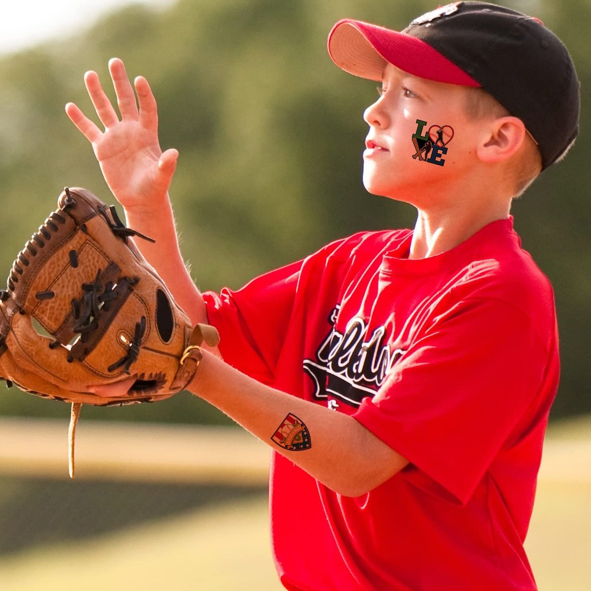 144 Pieces Baseball Temporary Tattoos - Waterproof Sport Themed Tattoo Stickers for Kids, Adults, and Fans - 9 Styles, 5cm x 5cm - görsel 9