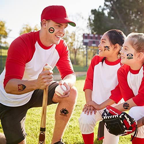 144 Pieces Baseball Temporary Tattoos - Waterproof Sport Themed Tattoo Stickers for Kids, Adults, and Fans - 9 Styles, 5cm x 5cm - görsel 12