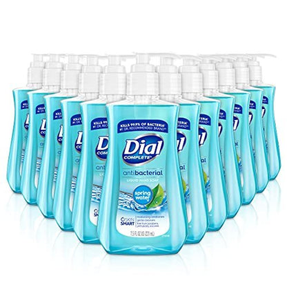 Dial Antibacterial Liquid Hand Soap, Spring Water, 7.5 oz (Pack of 12) - Blue Avelisse