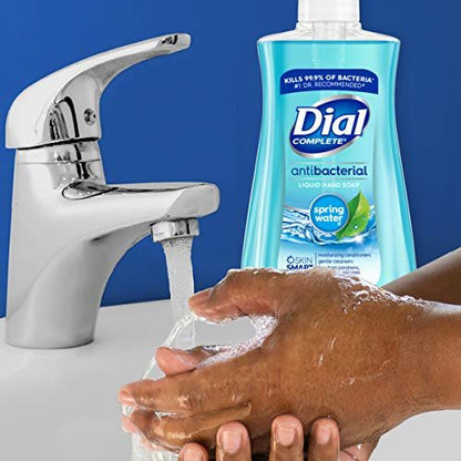 Dial Antibacterial Liquid Hand Soap, Spring Water, 7.5 oz (Pack of 12) - Blue Avelisse
