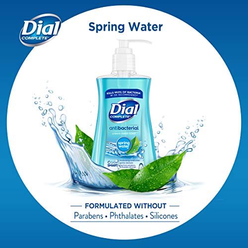 Dial Antibacterial Liquid Hand Soap, Spring Water, 7.5 oz (Pack of 12) - Blue Avelisse