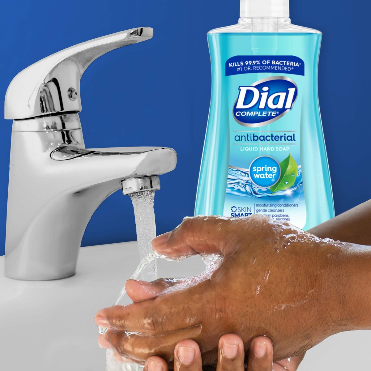 Dial Antibacterial Liquid Hand Soap, Spring Water, 7.5 oz (Pack of 12) - Blue Avelisse
