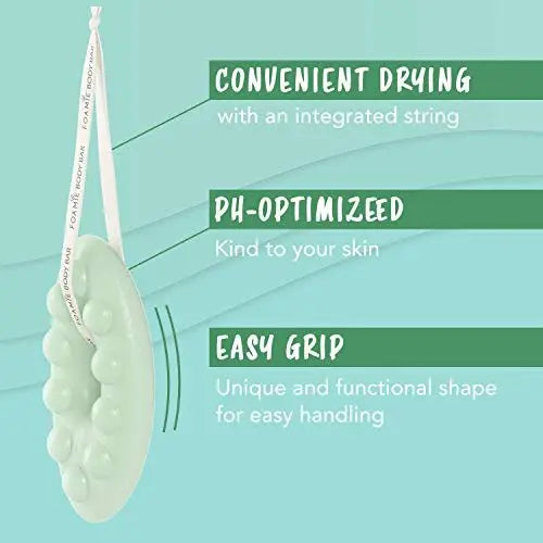Foamie 2-in-1 Natural Body Bar – Mint & Green Tea Refreshing Shower Bar for Women & Men, Vegan Soap-Free Body Wash, Eco-Friendly Solid Cleanser Avelisse
