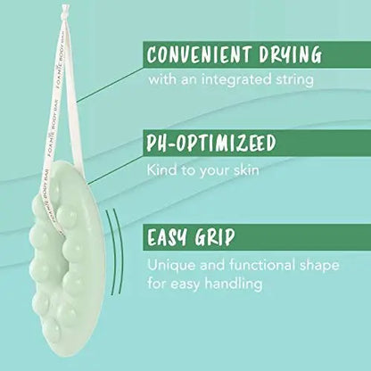 Foamie 2-in-1 Natural Body Bar – Mint & Green Tea Refreshing Shower Bar for Women & Men, Vegan Soap-Free Body Wash, Eco-Friendly Solid Cleanser Avelisse
