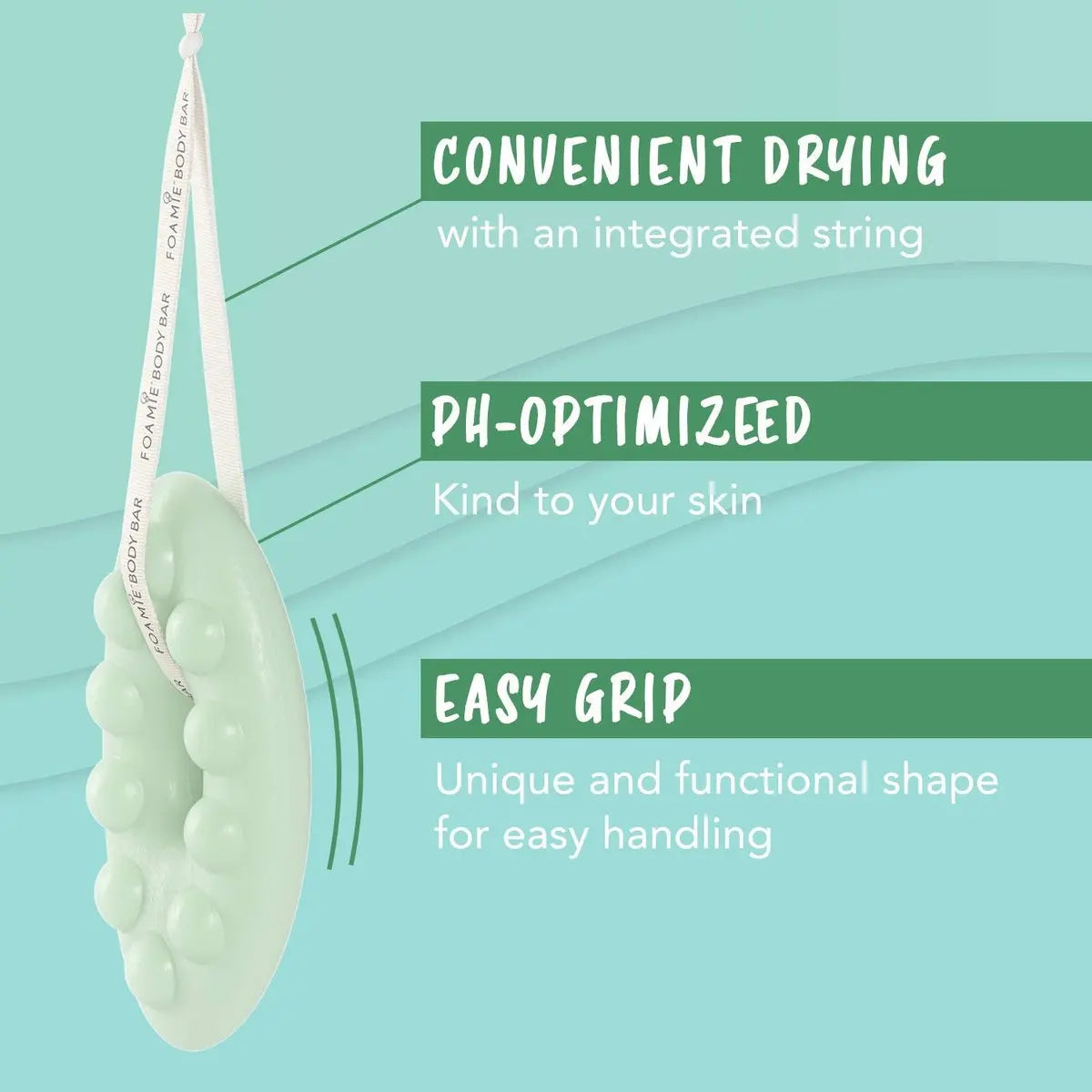 Foamie 2-in-1 Natural Body Bar – Mint & Green Tea Refreshing Shower Bar for Women & Men, Vegan Soap-Free Body Wash, Eco-Friendly Solid Cleanser Avelisse