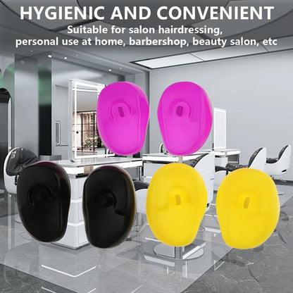 SYBL 3 Pairs Reusable Soft Silicone Professional Ear Cover Earmuffs Protector Waterproof Hairdressing Ear Caps Beauty Tool for Hair Salon Hair Dyeing Baked Oil etc