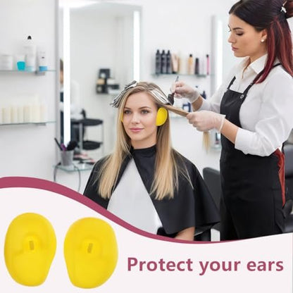 SYBL 3 Pairs Reusable Soft Silicone Professional Ear Cover Earmuffs Protector Waterproof Hairdressing Ear Caps Beauty Tool for Hair Salon Hair Dyeing Baked Oil etc