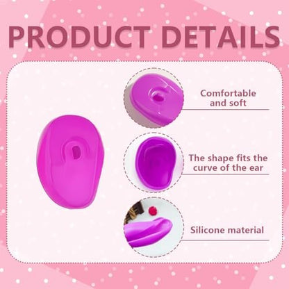 SYBL 3 Pairs Reusable Soft Silicone Professional Ear Cover Earmuffs Protector Waterproof Hairdressing Ear Caps Beauty Tool for Hair Salon Hair Dyeing Baked Oil etc