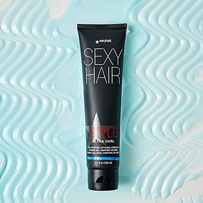 SexyHair Style Ultra Curl Support Styling Crème-Gel - 5.1 oz | High Control, Long-Lasting Definition for Curly Hair Avelisse