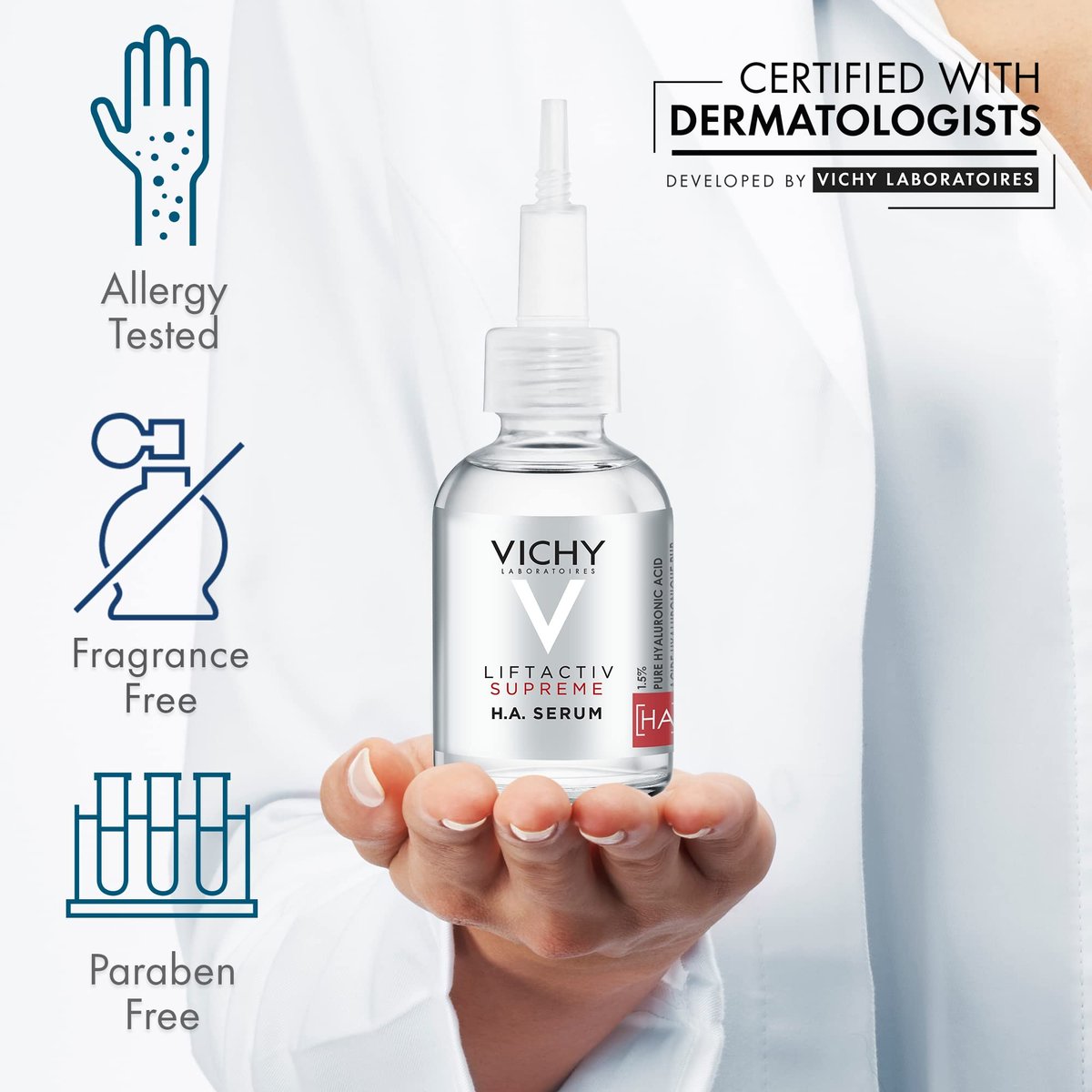 Vichy LiftActiv H.A. Wrinkle Corrector - Hyaluronic Acid Serum with Vitamin C for Plumping & Firming, 1.01 fl oz Avelisse