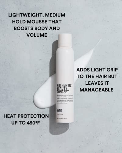 Authentic Beauty Concept Amplify Mousse - Volumizing Styling Mousse with Medium Hold, Heat Protection, Vegan & Cruelty-Free, Silicone-Free, 6.7 oz Avelisse
