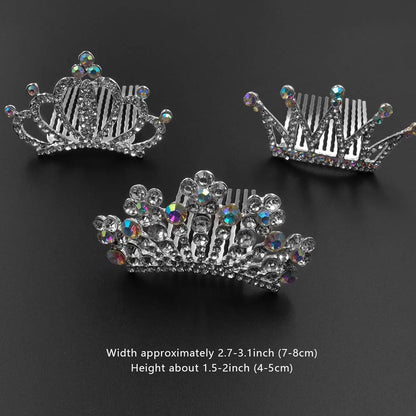NODG 3 Pieces Silver Crystal Tiaras Crown with Hair Comb for Women - Princess Shiny Headbands Accessories