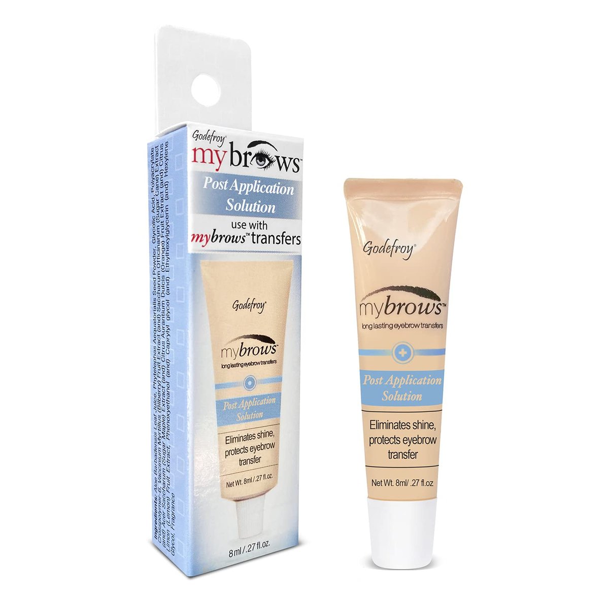 Godefroy Mybrows Post Application Solution – Extend Life & Remove Shine for Temporary Tattoos, Eyebrow Transfers & Brow Stamps, 0.27 oz Avelisse