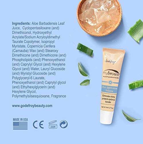 Godefroy Mybrows Post Application Solution – Extend Life & Remove Shine for Temporary Tattoos, Eyebrow Transfers & Brow Stamps, 0.27 oz Avelisse