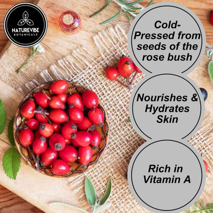Naturevibe Botanicals 100% Pure Rosehip Oil – 32 oz for Skin & Hair Care