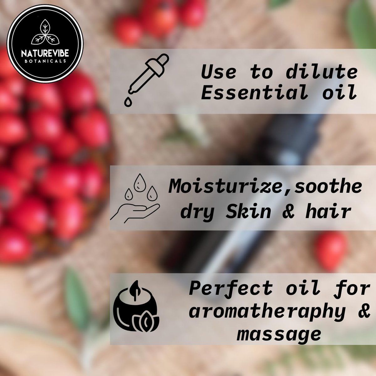 Naturevibe Botanicals 100% Pure Rosehip Oil – 32 oz for Skin & Hair Care - görsel 5