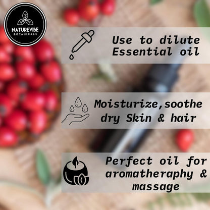 Naturevibe Botanicals 100% Pure Rosehip Oil – 32 oz for Skin & Hair Care