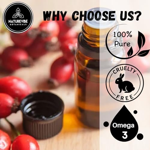 Naturevibe Botanicals 100% Pure Rosehip Oil – 32 oz for Skin & Hair Care - görsel 16