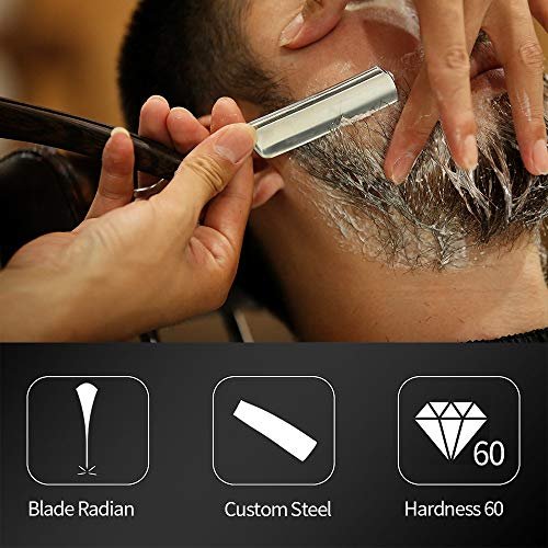 Gold Dollar Straight Razor – Carbon Steel Wooden Handle Retro Shaving Set for Men & Barbers (Coffee, 4 Piece Set) Avelisse