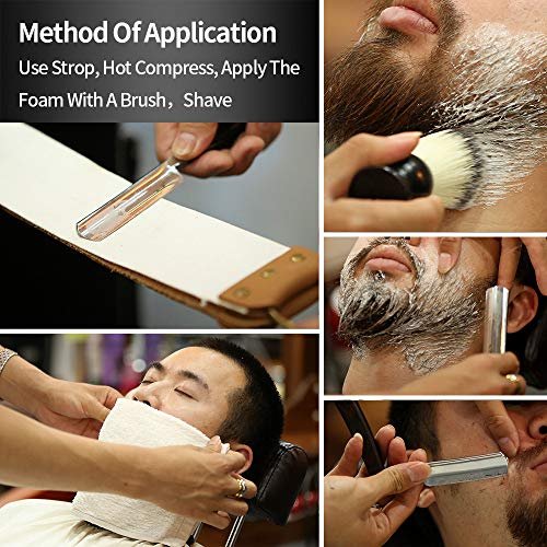 Gold Dollar Straight Razor – Carbon Steel Wooden Handle Retro Shaving Set for Men & Barbers (Coffee, 4 Piece Set) Avelisse
