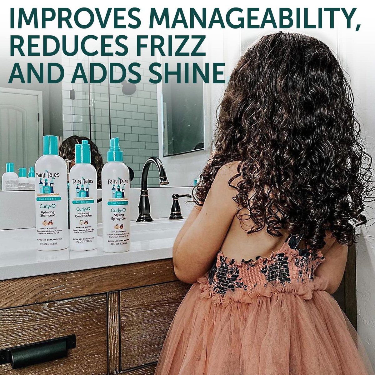 Fairy Tales Curly Q Hydrating Kids Conditioner – Paraben, Sulfate, Gluten, and Nut Free – For All Types of Curls Including Multi Cultural Hair – 32 oz Avelisse