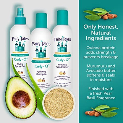 Fairy Tales Curly Q Hydrating Kids Conditioner – Paraben, Sulfate, Gluten, and Nut Free – For All Types of Curls Including Multi Cultural Hair – 32 oz Avelisse