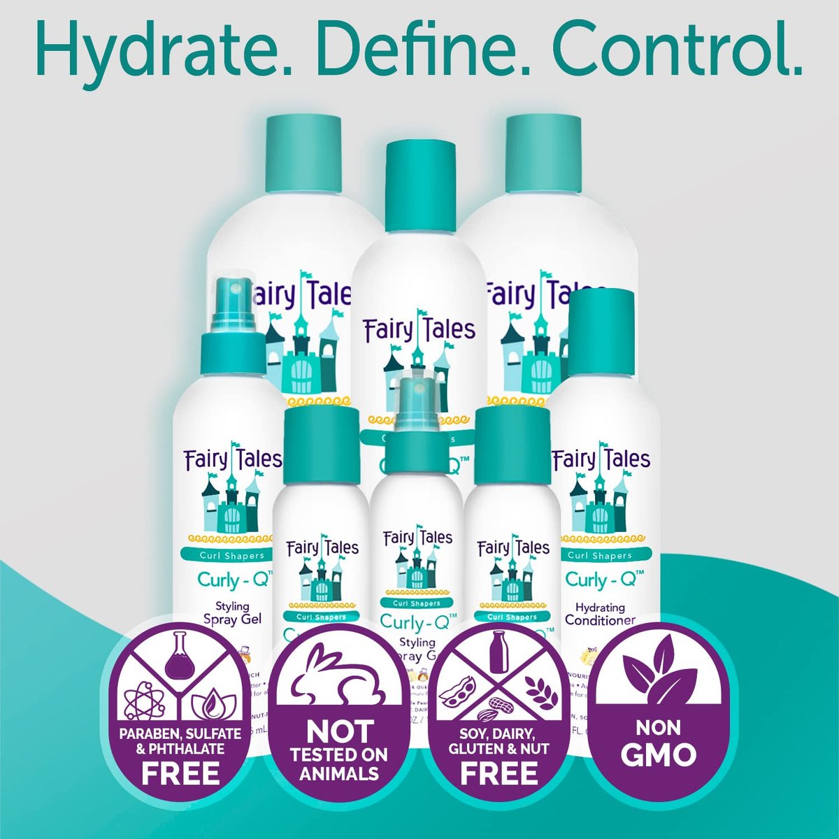Fairy Tales Curly Q Hydrating Kids Conditioner – Paraben, Sulfate, Gluten, and Nut Free – For All Types of Curls Including Multi Cultural Hair – 32 oz Avelisse