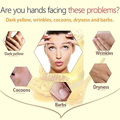 La Milee Milk Honey Peel Off Hand Mask - Moisturizing, Hydrating & Nourishing Hand Wax for Dry Hands (3.88 oz)