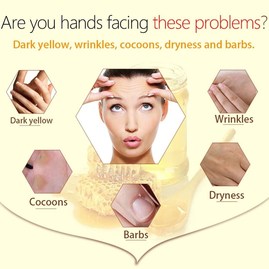 La Milee Milk Honey Peel Off Hand Mask - Moisturizing, Hydrating & Nourishing Hand Wax for Dry Hands (3.88 oz) - görsel 5