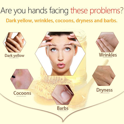 La Milee Milk Honey Peel Off Hand Mask - Moisturizing, Hydrating & Nourishing Hand Wax for Dry Hands (3.88 oz)