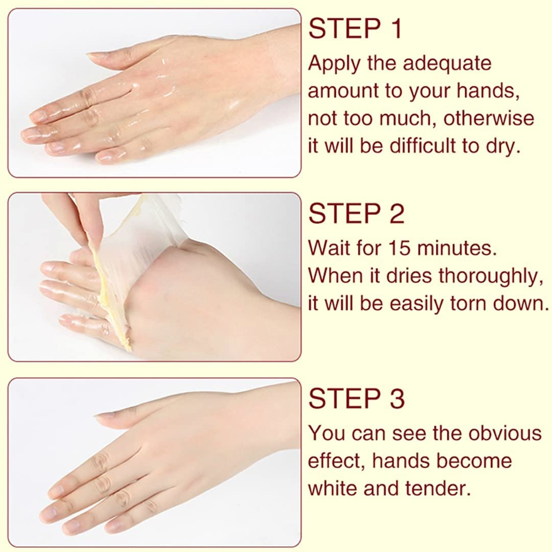 La Milee Milk Honey Peel Off Hand Mask - Moisturizing, Hydrating & Nourishing Hand Wax for Dry Hands (3.88 oz) - görsel 7