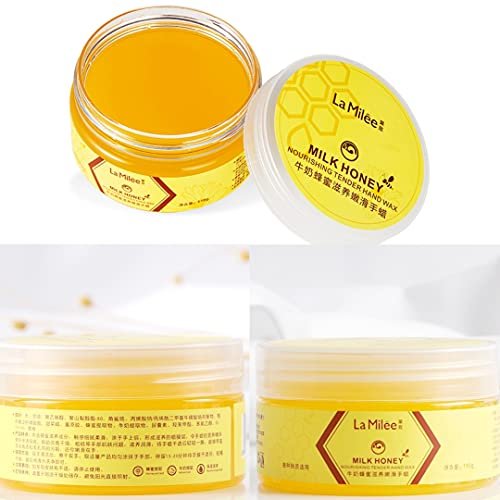 La Milee Milk Honey Peel Off Hand Mask - Moisturizing, Hydrating & Nourishing Hand Wax for Dry Hands (3.88 oz) - görsel 4