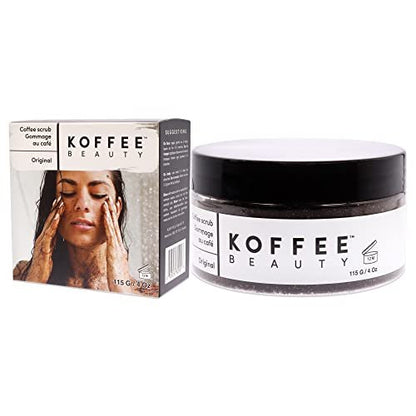 Koffee Beauty Original Coffee Scrub - Exfoliating Body and Face Scrub - Smooth and Polish Skin - Invigorate Senses - 4 Oz