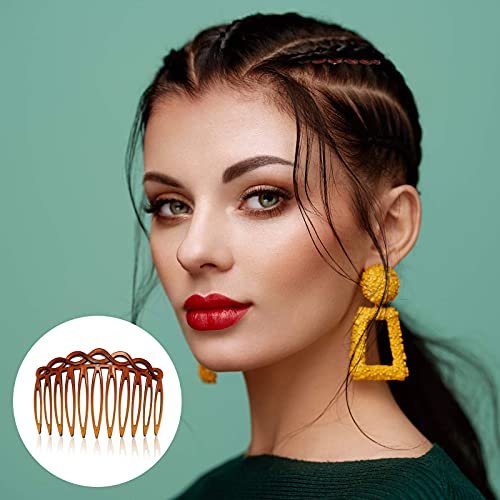 WILLBOND 16 Pieces Women Hair Comb Accessories - French Twist Decorative Plastic Combs for Bridal Wedding Veil, Black, Transparent, Light Coffee, Dark Coffee - görsel 14