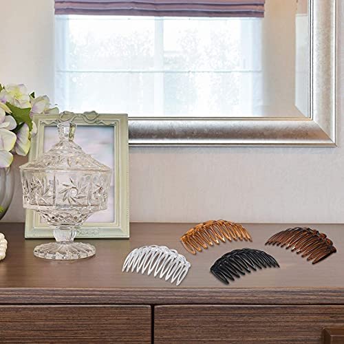 WILLBOND 16 Pieces Women Hair Comb Accessories - French Twist Decorative Plastic Combs for Bridal Wedding Veil, Black, Transparent, Light Coffee, Dark Coffee - görsel 6
