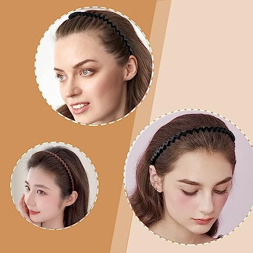 Yazon 6-Piece Multicolor Plastic Headbands for Women & Girls - Hard Teeth Hairbands - görsel 10