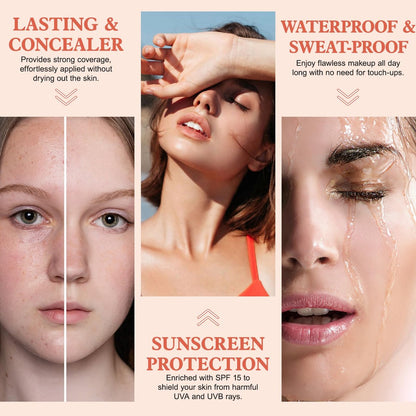 30ml Flawless Colour Changing Foundation - Warm Skin Tone, Moisturizing, Long Lasting Waterproof Liquid Foundation with SPF 15