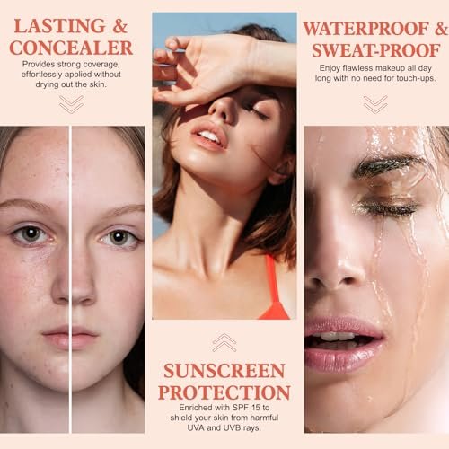 30ml Flawless Colour Changing Foundation - Warm Skin Tone, Moisturizing, Long Lasting Waterproof Liquid Foundation with SPF 15 - görsel 10