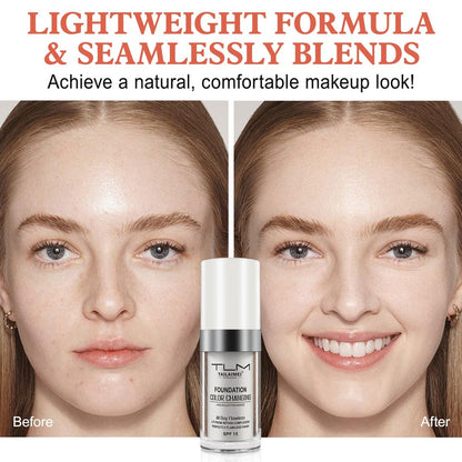 30ml Flawless Colour Changing Foundation - Warm Skin Tone, Moisturizing, Long Lasting Waterproof Liquid Foundation with SPF 15