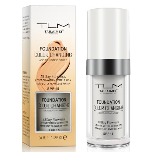 30ml Flawless Colour Changing Foundation - Warm Skin Tone, Moisturizing, Long Lasting Waterproof Liquid Foundation with SPF 15 - görsel 2