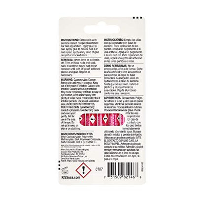 KISS Pink Gel Nail Glue – Strong & Fast Bonding Adhesive for Salon-Quality Nails