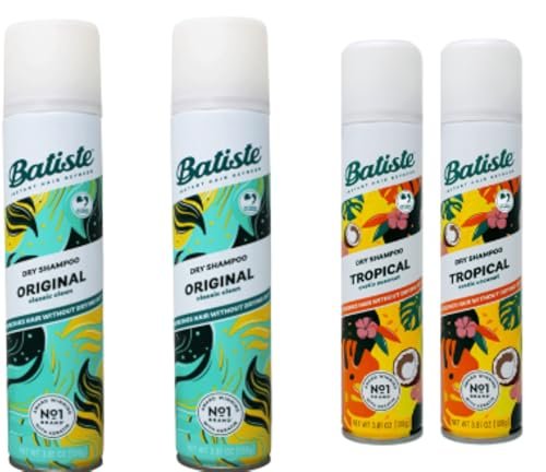 Batiste Dry Shampoo 4-Pack Variety Mix: Original, Classic, and Tropical - 2 Each 6.73 oz Bottles - görsel 1