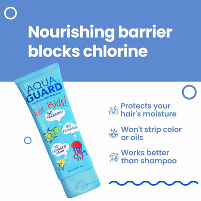 AQUA GUARD Pre-Swim Hair Defense For Kids - Chlorine Protection & Tangle Control, 8.45 oz Avelisse