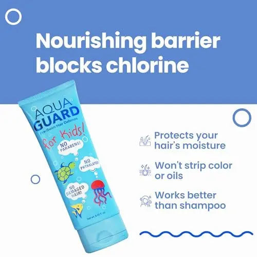 AQUA GUARD Pre-Swim Hair Defense For Kids - Chlorine Protection & Tangle Control, 8.45 oz Avelisse