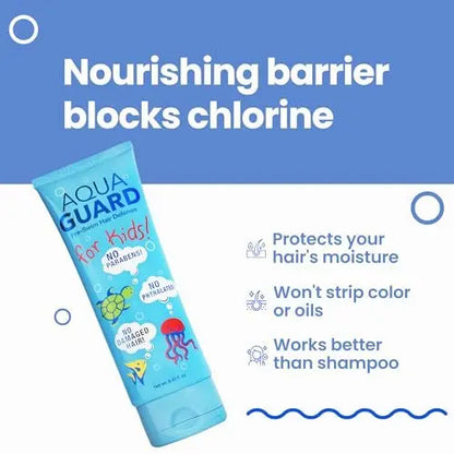 AQUA GUARD Pre-Swim Hair Defense For Kids - Chlorine Protection & Tangle Control, 8.45 oz Avelisse
