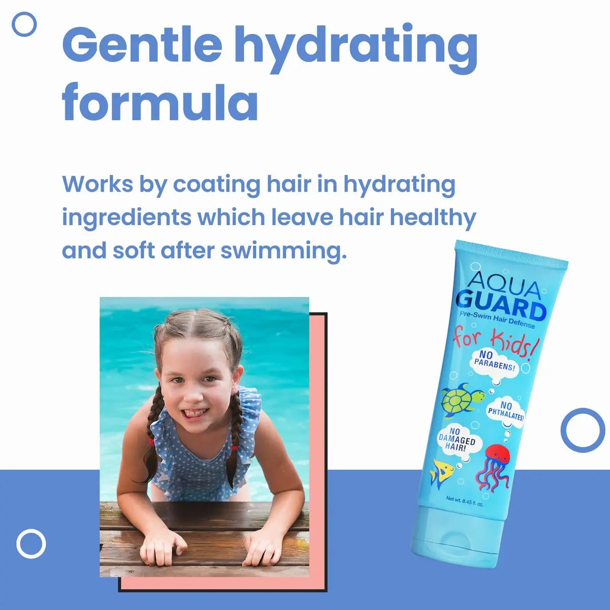 AQUA GUARD Pre-Swim Hair Defense For Kids - Chlorine Protection & Tangle Control, 8.45 oz Avelisse