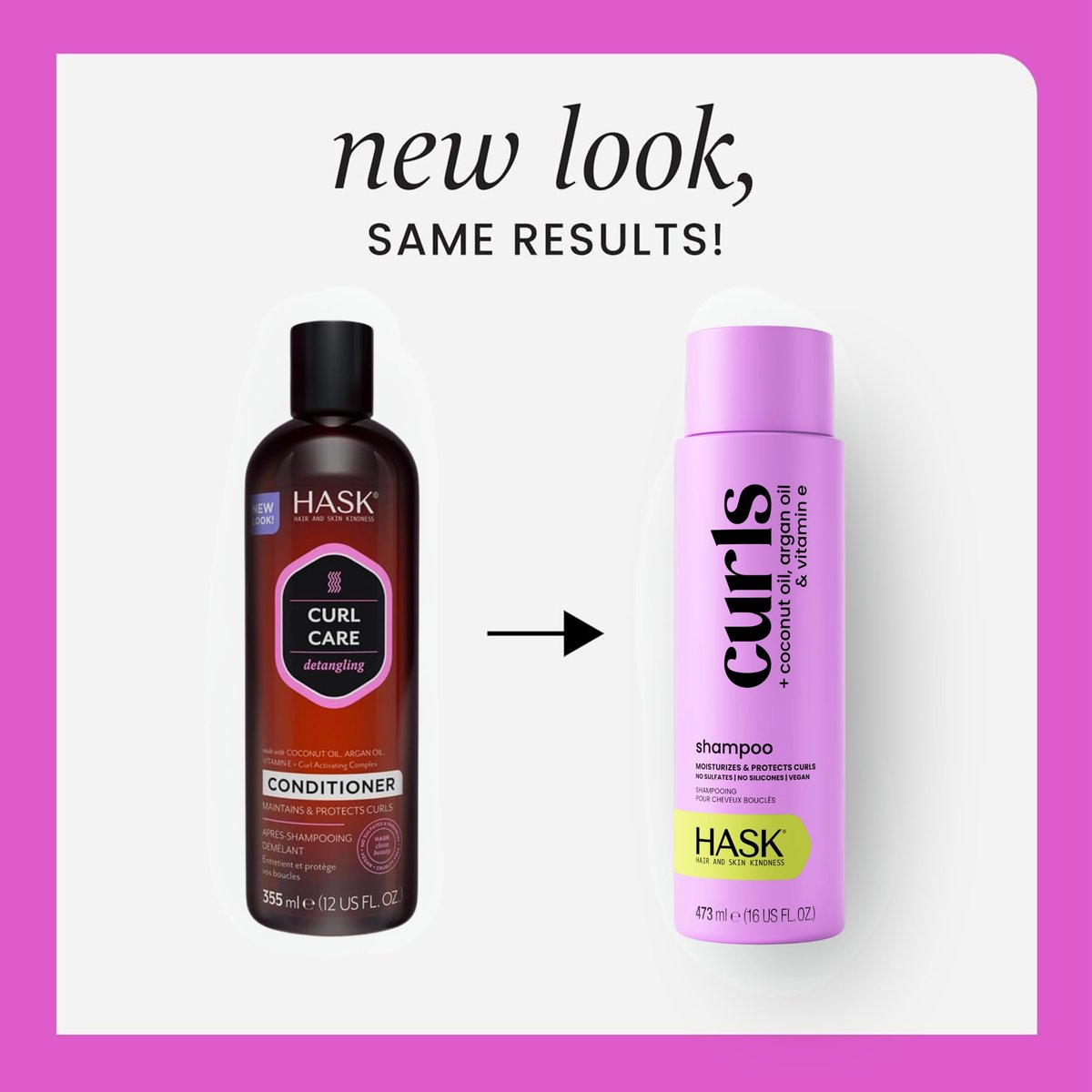 HASK Curl Care Shampoo and Conditioner Set with Coconut and Argan Oil for Curly Hair - Sulfate-Free, Paraben-Free, Gluten-Free, Vegan, Cruelty-Free, Color Safe - 12 oz Each - görsel 3