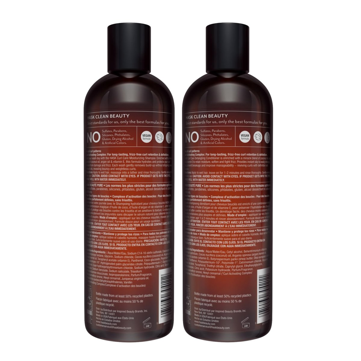 HASK Curl Care Shampoo and Conditioner Set with Coconut and Argan Oil for Curly Hair - Sulfate-Free, Paraben-Free, Gluten-Free, Vegan, Cruelty-Free, Color Safe - 12 oz Each - görsel 15