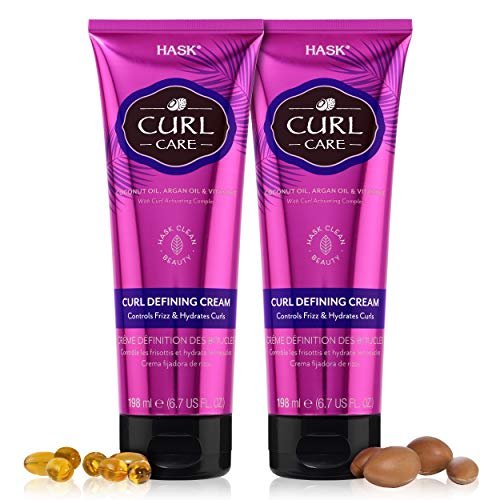 HASK Curl Care Defining Cream 2-Piece Bundle - Vegan, Cruelty-Free, Sulfate-Free & Paraben-Free Hair Cream for Defined Curls (6.7 Fl Oz Each) - görsel 1